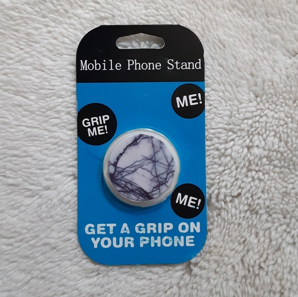 White Marble Phone Grip Accessory - Picture 2 of 4